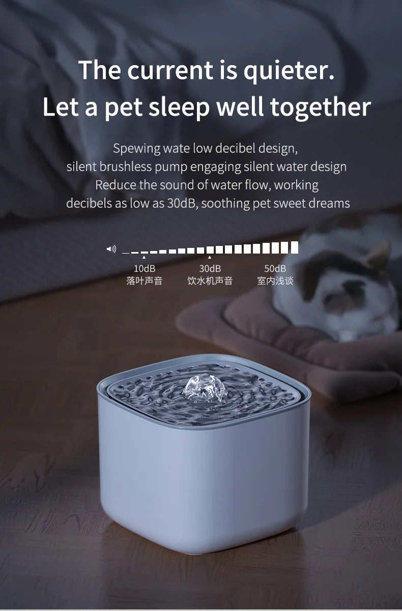 Fontaine à Eau Chat Silencieuse 3L pour une Nuit Paisible