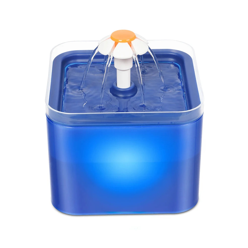 Fontaine à eau chat silencieuse 2L; LED avec Filtration et Distributeur USB