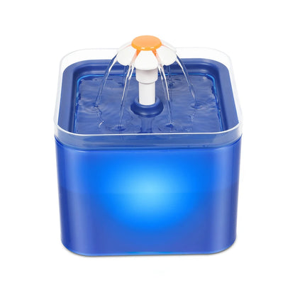 Fontaine à eau chat silencieuse 2L; LED avec Filtration et Distributeur USB