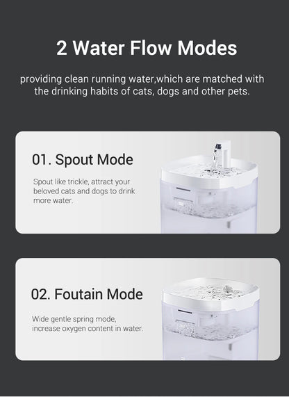 Fontaine à eau chat  rechargeable avec Filtre et Pompe Silencieuse