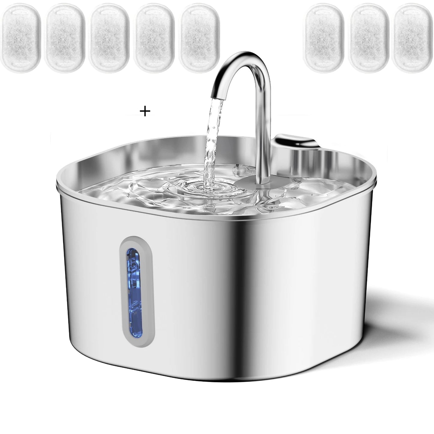 Fontaine a Eau Chat Inox 2.2L Ultra Silencieuse avec Filtre Intègre