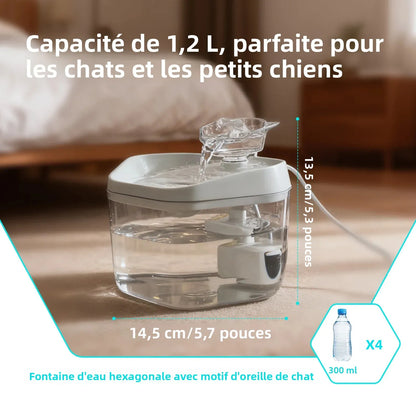 Fontaine a eau Chat Compacte 1.2L Rechargeable USB