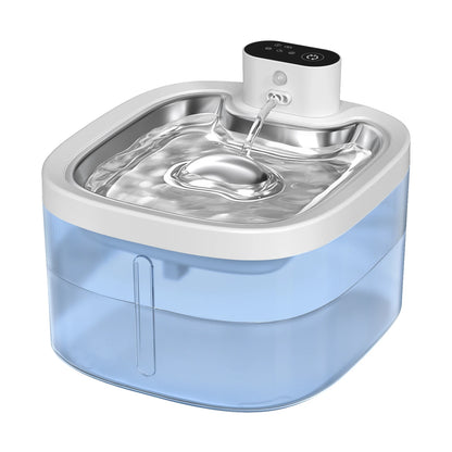 Fontaine a eau Chat Sans Fil 3.5L Inox avec Détecteur de Mouvement