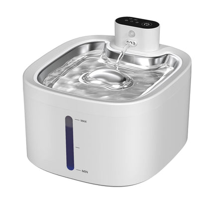 Fontaine a eau Chat Sans Fil 3.5L Inox avec Détecteur de Mouvement