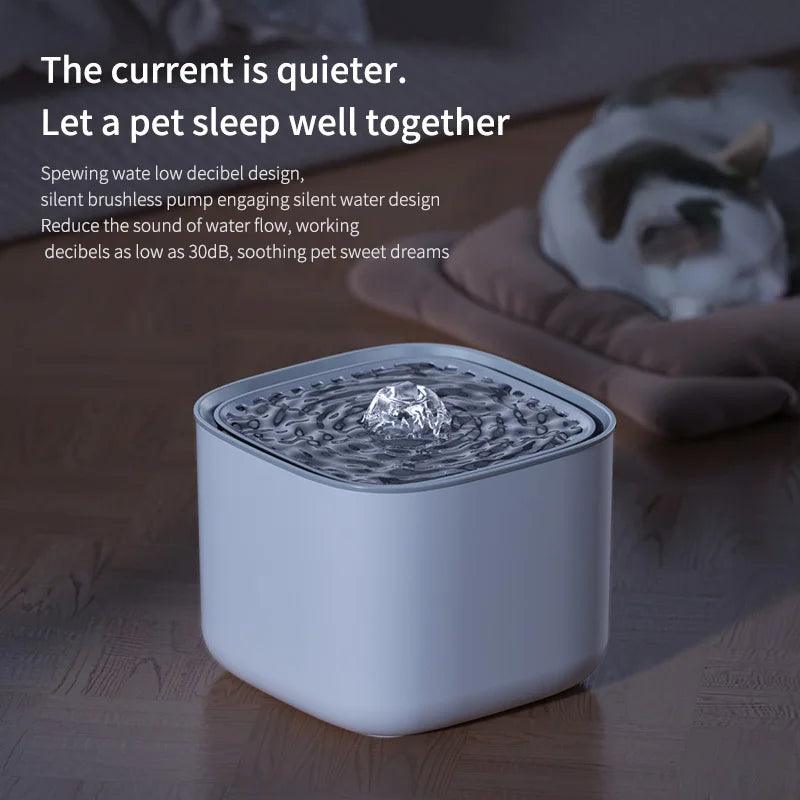 Fontaine à Eau Chat Silencieuse 3L pour une Nuit Paisible