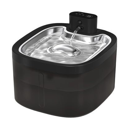 Fontaine a eau Chat Sans Fil 3.5L Inox avec Détecteur de Mouvement