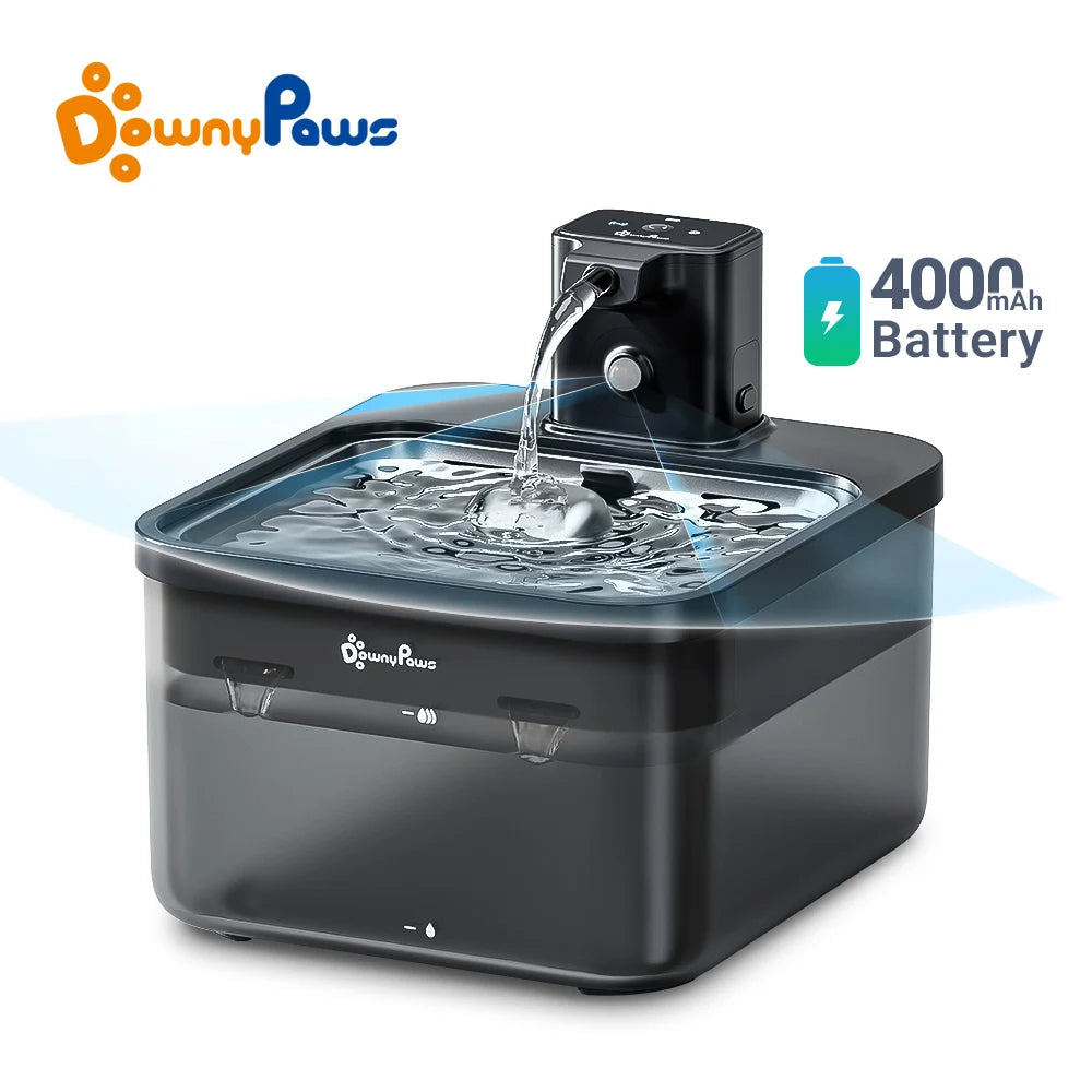 Fontaine a eau Chat Inox 2.5L Sans Fil avec detecteur de mouvement