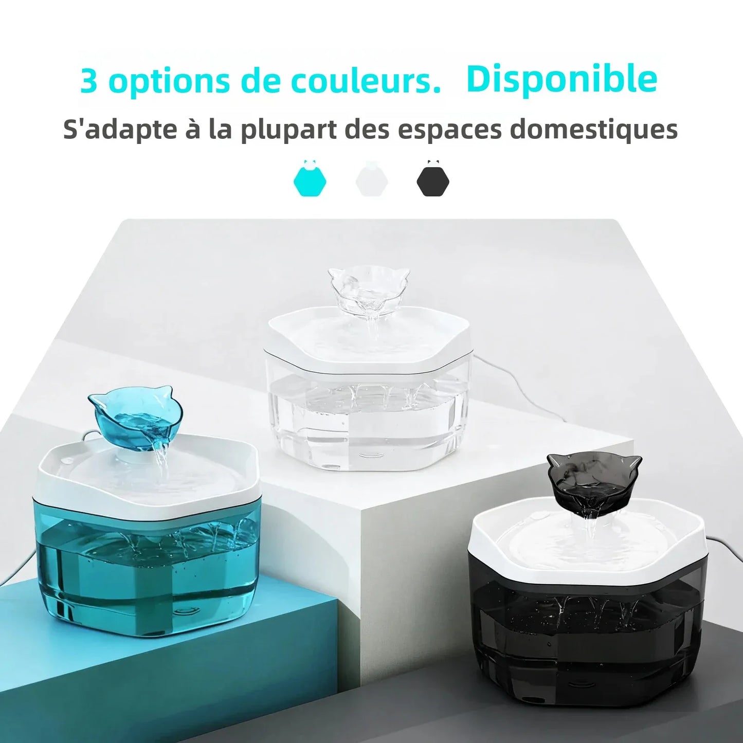 Fontaine a eau Chat Compacte 1.2L Rechargeable USB