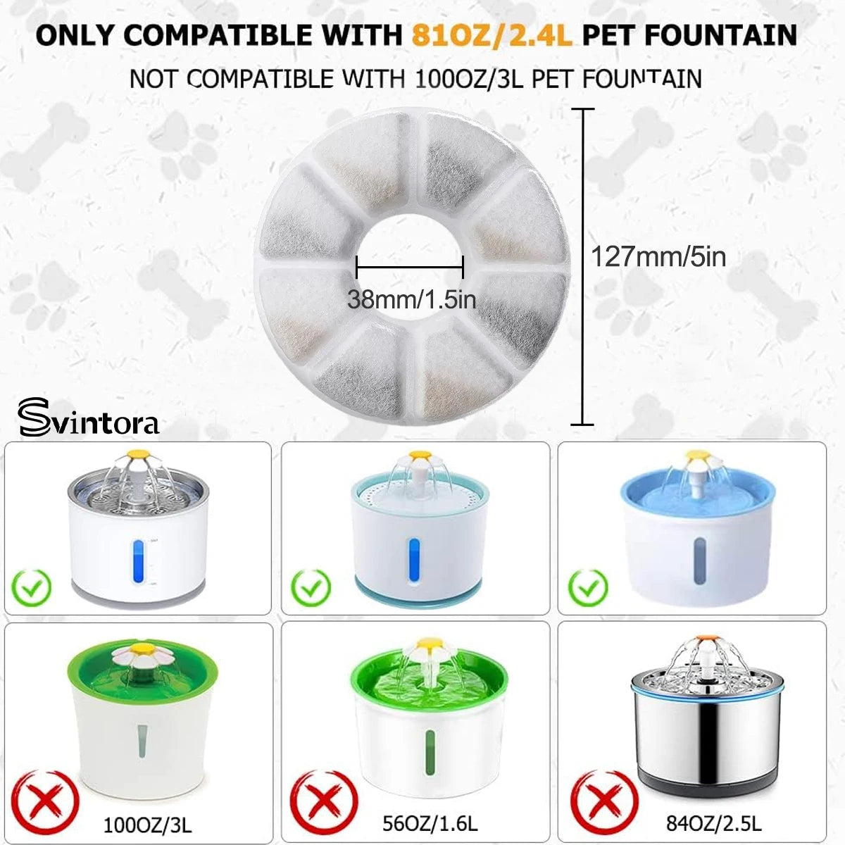 Filtre de Rechange Charbon Actif pour Fontaine a eau Chat