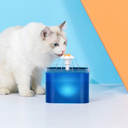 Fontaine à eau chat silencieuse 2L; LED avec Filtration et Distributeur USB