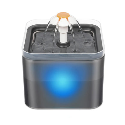 Fontaine à eau chat silencieuse 2L; LED avec Filtration et Distributeur USB