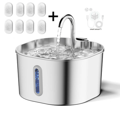 Fontaine a Eau Chat Inox 2.2L Ultra Silencieuse avec Filtre Intègre