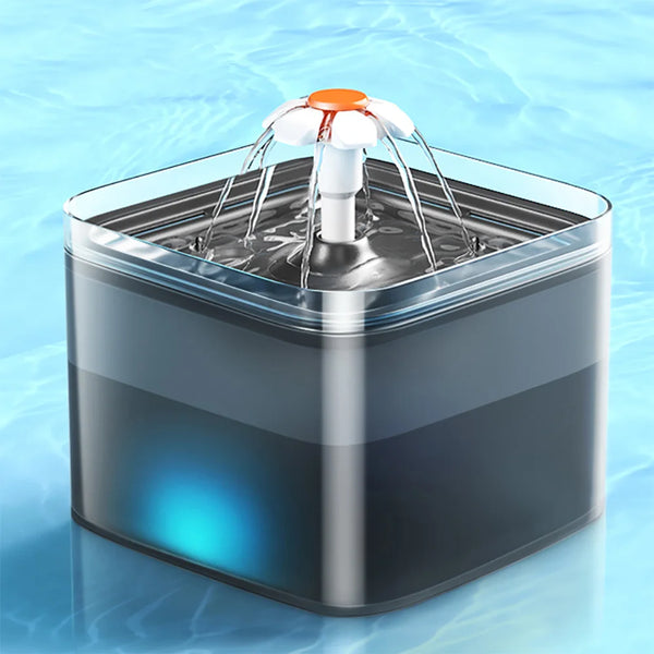 Fontaine à eau chat silencieuse 2L; LED avec Filtration et Distributeur USB
