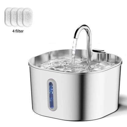 Fontaine a Eau Chat Inox 2.2L Ultra Silencieuse avec Filtre Intègre