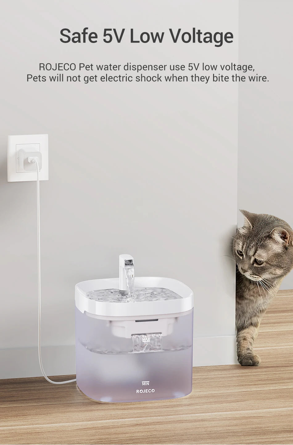 Fontaine à eau chat  rechargeable avec Filtre et Pompe Silencieuse