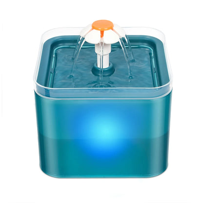 Fontaine à eau chat silencieuse 2L; LED avec Filtration et Distributeur USB